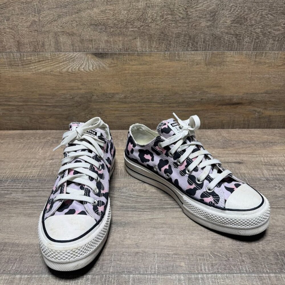 Converse Pink Leopard Print Low-Top Sneakers - Picture 6 of 7
